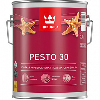 Эмаль стойкая универсальная Tikkurila Pesto 30 База С прозрачная полуматовая 2.7 л