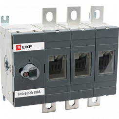 Рубильник EKF TwinBlock 630 A 3P без рукоятки управления