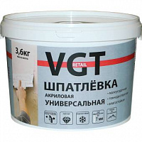 Шпатлевка VGT RETAIL влагостойкая для наружных и внутренних работ 3.6 кг