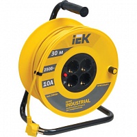 Удлинитель на катушке IEK УК30 с термозащитой Industrial Plus 2P+PE с/з 230 В 16 А IP44 желтый