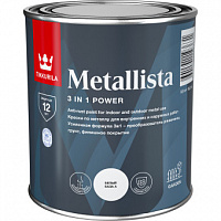 Краска по ржавчине Tikkurila Metallista молотковая серебристая глянцевая 0.9 л