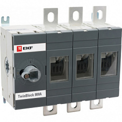 Рубильник EKF TwinBlock 800 A 3P без рукоятки управления