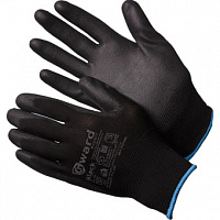 Перчатки нейлоновые Gward Black PU1001 с черным полиуретаном размер 8 (M)
