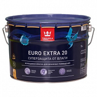 Краска для влажных помещений Tikkurila Euro Extra 20 База А белая полуматовая 9 л