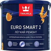 Краска интерьерная Tikkurila Euro Smart 2 База A глубокоматовая 0.9 л