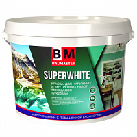 Краска интерьерная BAUMASTER SUPERWHITE ВД-АК-1180 база С моющаяся матовая 13 кг