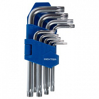 Набор шестигранных ключей Torx Dexter T10-T50, 9 шт.