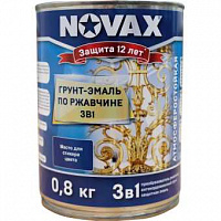 Грунт-эмаль 3 в 1 антикоррозионная Novax RAL 7042 глянцевая серая 0.8 кг