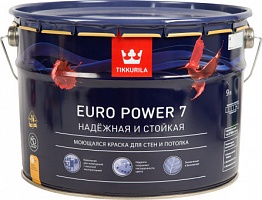 Краска интерьерная стойкая к мытью Tikkurila Euro Power 7 С матовая 9 л