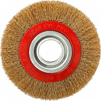 Корщетка-насадка Fit колесо стальная латунированная волнистая проволока 150 мм