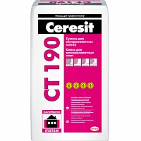 Клей CERESIT CT 190 для плит минерального утеплителя 25 кг